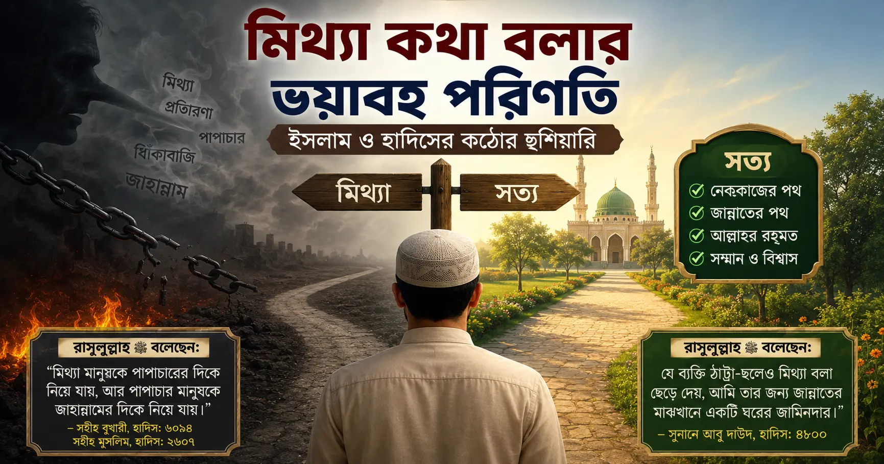 মিথ্যা কথা বলা ও মিথ্যাচারের ভয়াবহ পরিণতি
