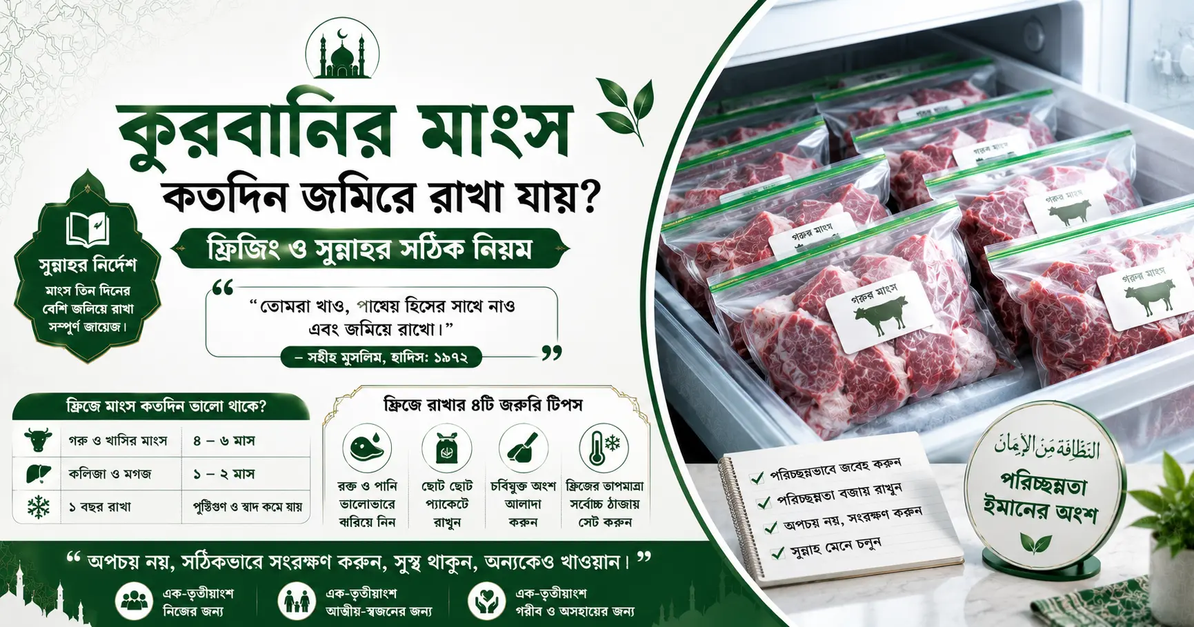 কুরবানির মাংস সংরক্ষণের সঠিক নিয়ম
